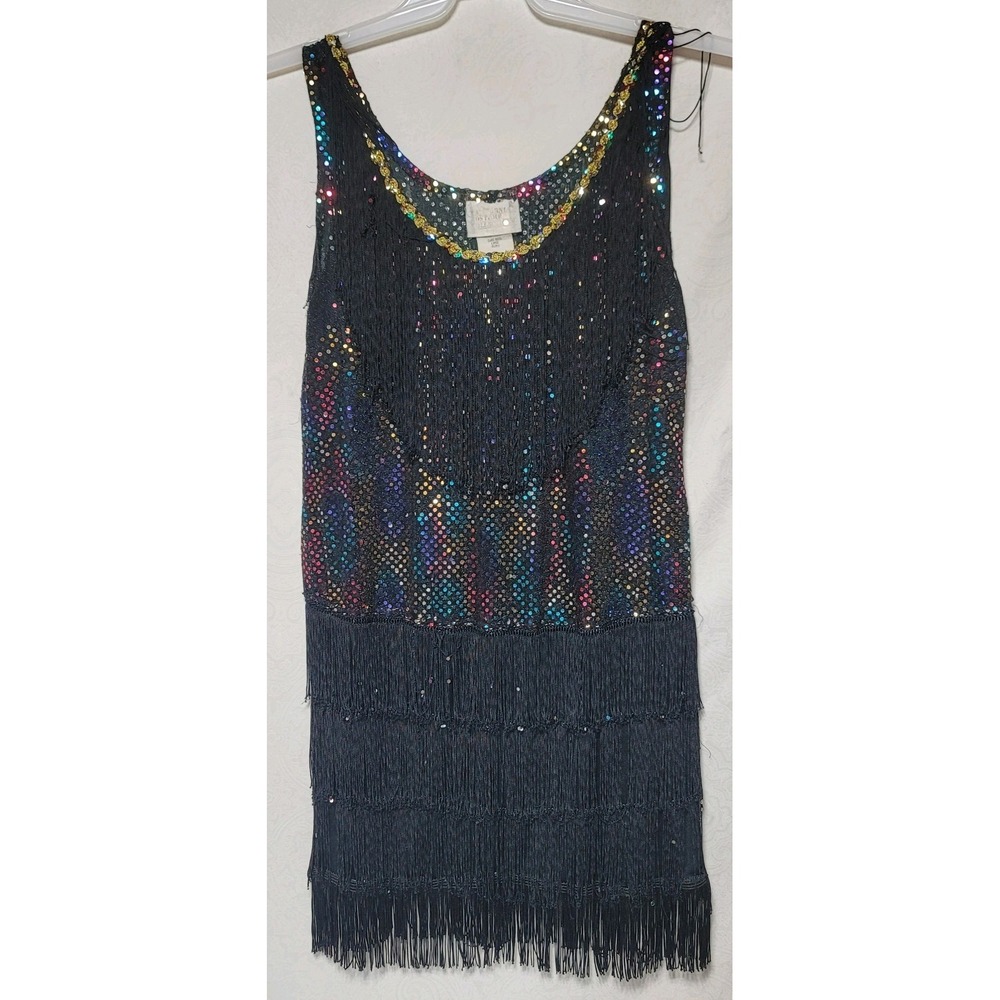 California Costume Collections Flapper Dress Women's L Sequins Fringe